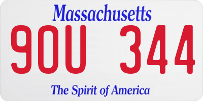MA license plate 9OU344