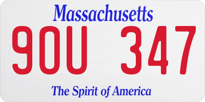 MA license plate 9OU347