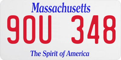 MA license plate 9OU348