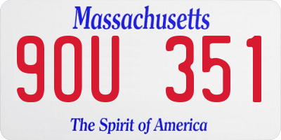 MA license plate 9OU351