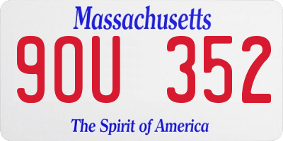 MA license plate 9OU352
