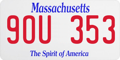 MA license plate 9OU353