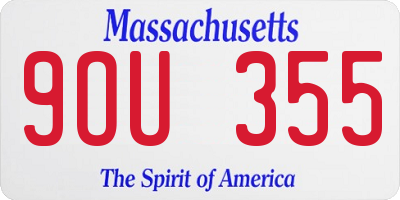 MA license plate 9OU355