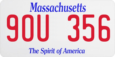 MA license plate 9OU356