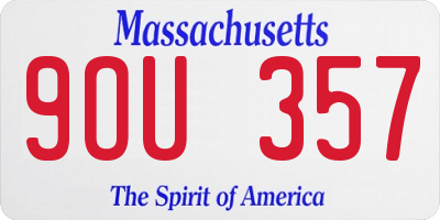 MA license plate 9OU357