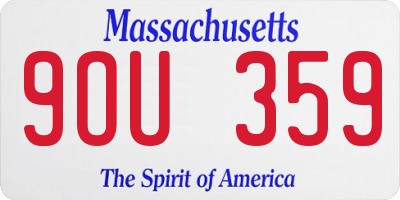 MA license plate 9OU359