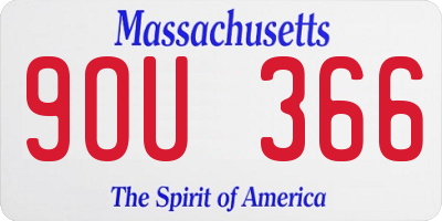 MA license plate 9OU366