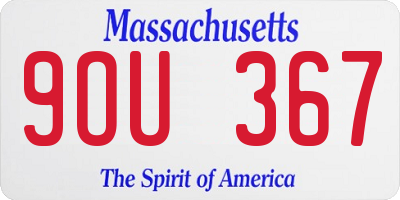 MA license plate 9OU367