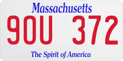 MA license plate 9OU372
