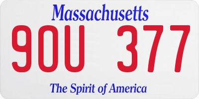 MA license plate 9OU377