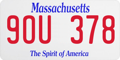 MA license plate 9OU378