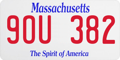 MA license plate 9OU382