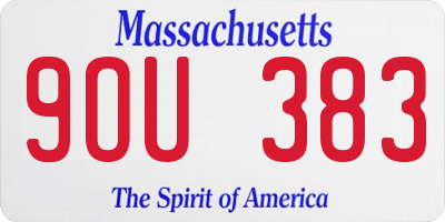 MA license plate 9OU383