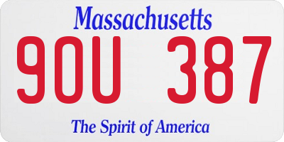 MA license plate 9OU387