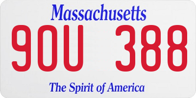 MA license plate 9OU388