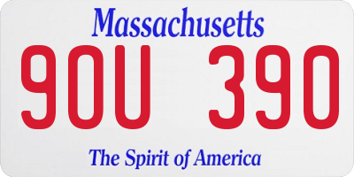 MA license plate 9OU390
