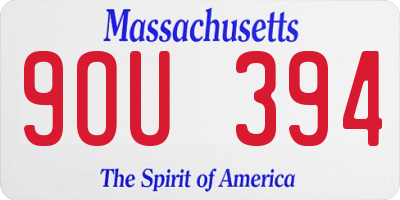 MA license plate 9OU394