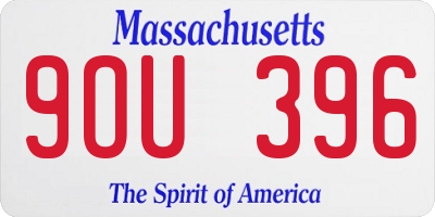 MA license plate 9OU396