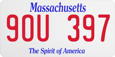 MA license plate 9OU397