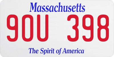 MA license plate 9OU398