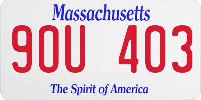 MA license plate 9OU403