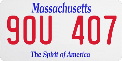 MA license plate 9OU407