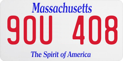MA license plate 9OU408
