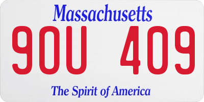 MA license plate 9OU409