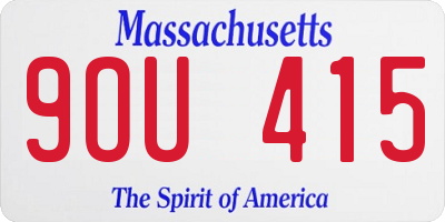 MA license plate 9OU415