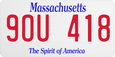 MA license plate 9OU418