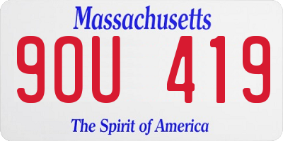 MA license plate 9OU419