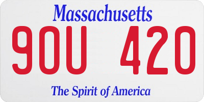 MA license plate 9OU420