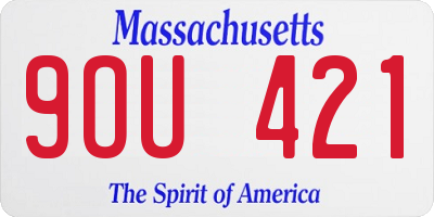 MA license plate 9OU421