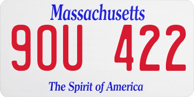 MA license plate 9OU422