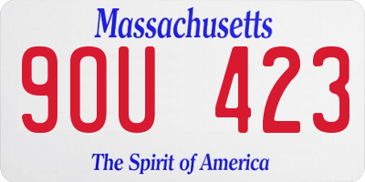 MA license plate 9OU423
