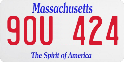 MA license plate 9OU424