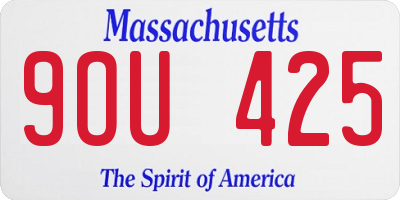 MA license plate 9OU425