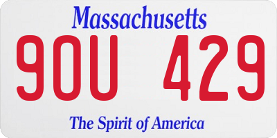 MA license plate 9OU429