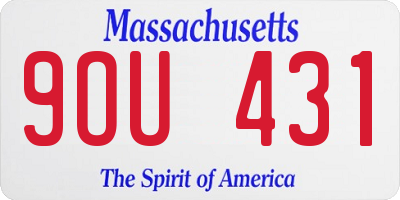MA license plate 9OU431