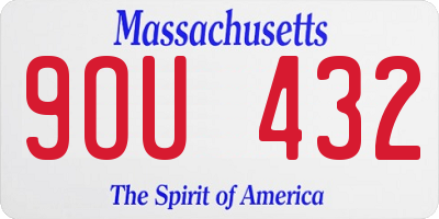 MA license plate 9OU432