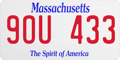 MA license plate 9OU433