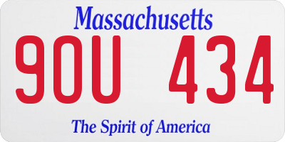 MA license plate 9OU434