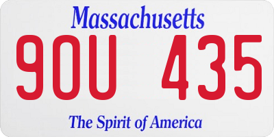 MA license plate 9OU435