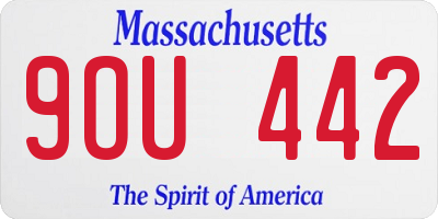 MA license plate 9OU442