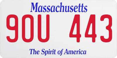 MA license plate 9OU443