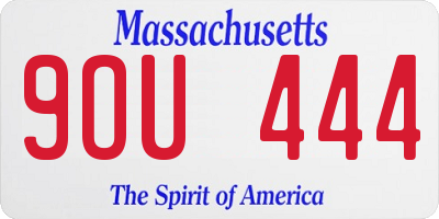 MA license plate 9OU444