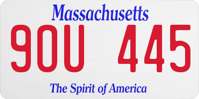 MA license plate 9OU445