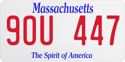 MA license plate 9OU447