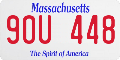 MA license plate 9OU448
