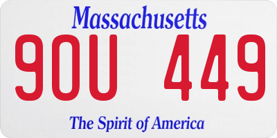 MA license plate 9OU449
